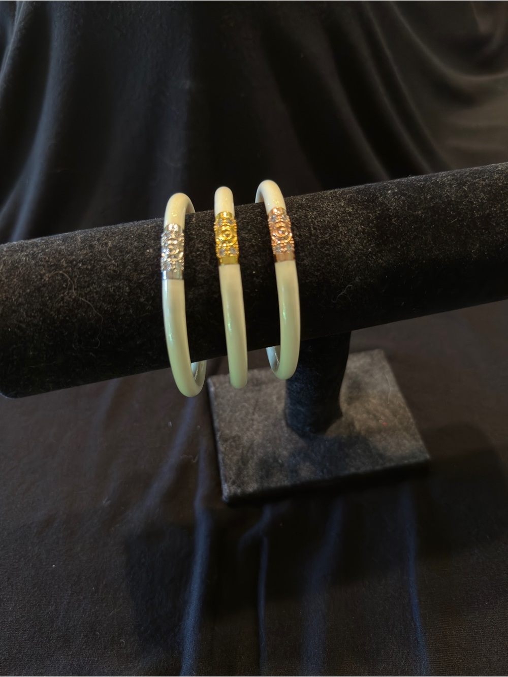 Budhagirl Three Kings All Weather Bangles - Ivory, M